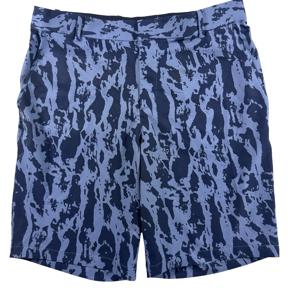 Nike Dri-FIT Tiger Stripe Camo Golf Shorts Mens 35 Blue Performance Activewear